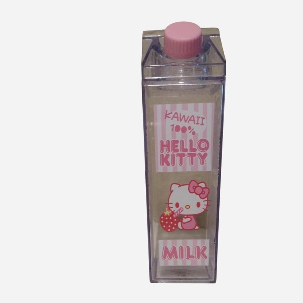 Clear Kawaii Hello Kitty milk carton‎ water bottle